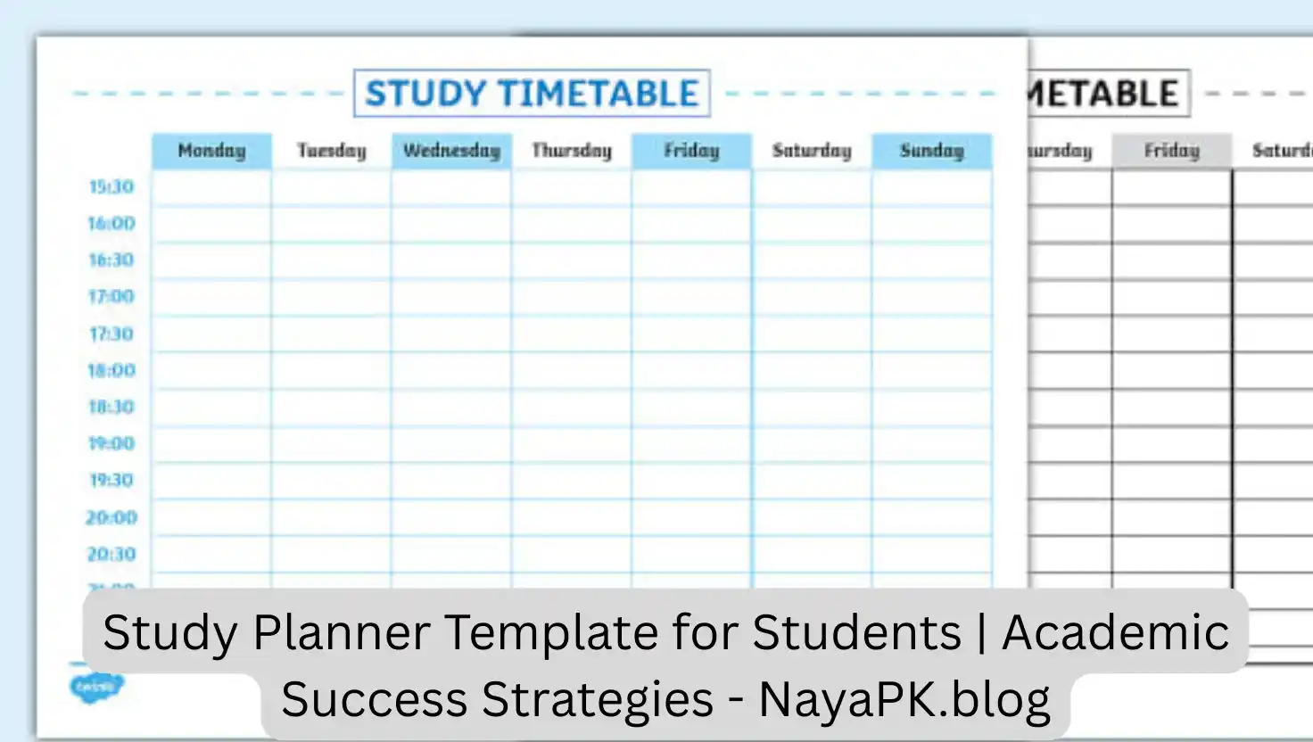 Study Planner Template for Students | Academic Success Strategies - NayaPK.blog