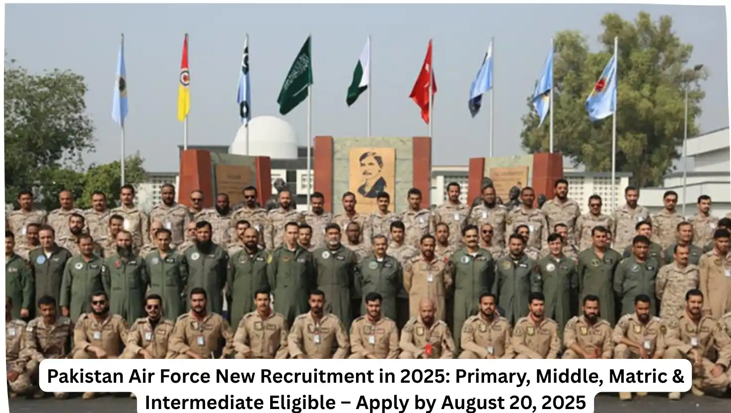 Pakistan Air Force New Recruitment in 2025: Primary, Middle, Matric & Intermediate Eligible – Apply by August 20, 2025