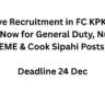 FC KPK Jobs 2025 – Apply Online for General Duty, Nursing & EME Sipahi Vacancies | Last Date 24 Dec