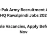 GHQ Rawalpindi Jobs 2025 – Apply for Assistant Foreman, Chargeman & Supervisor Posts | Last Date 30 Nov